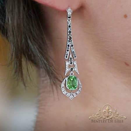 Art-deco-mint-tourmaline-black-diamond-earrings-bentley-de-lisle