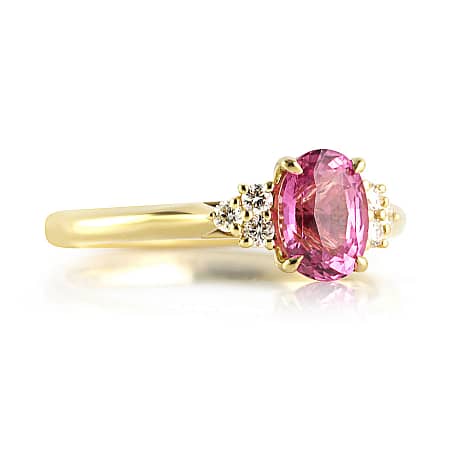 Intense Pink Sapphire Diamond Ring Bentley De Lisle