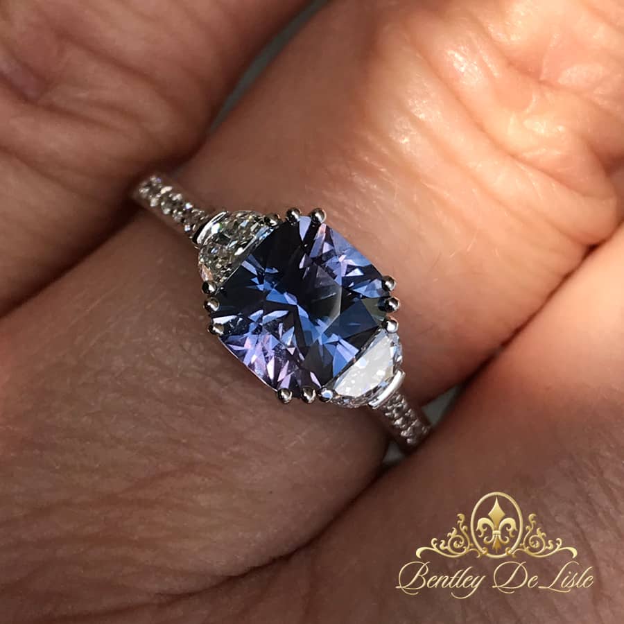 Violet-purple-bi-colour-sapphire-diamond-ring-hand-bentley-de-lisle